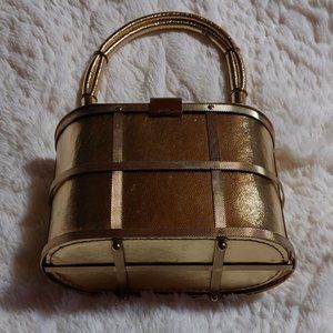 Vintage Etra Box Cage Gold Purse Handbag late 50s early 60s